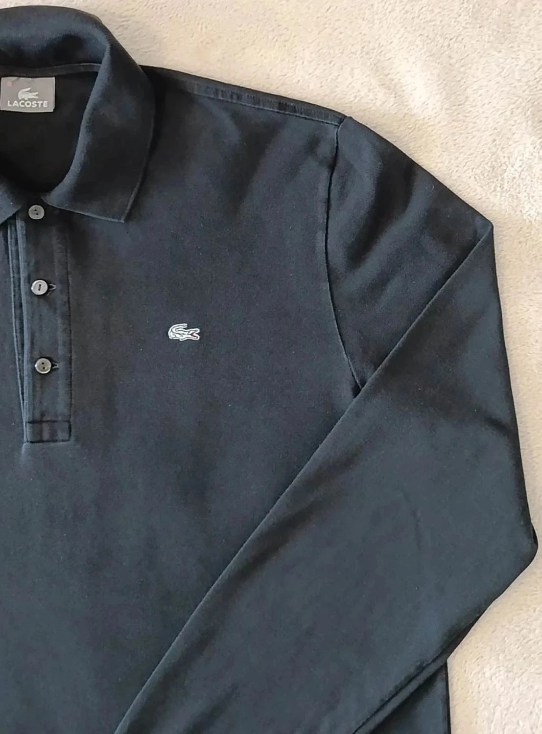 Polo Lacoste preto mangas longas Tamanho 6 – photo 5